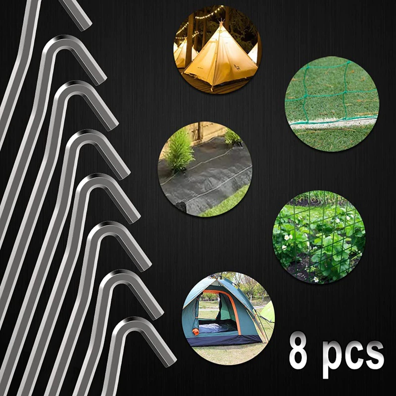 Cheap Goat Tents Tent Pegs 8 PCS 18Cm Metal Heavy Duty Tent Hooks Aluminum Alloy Rust Free Camping Tent Ground Pegs   